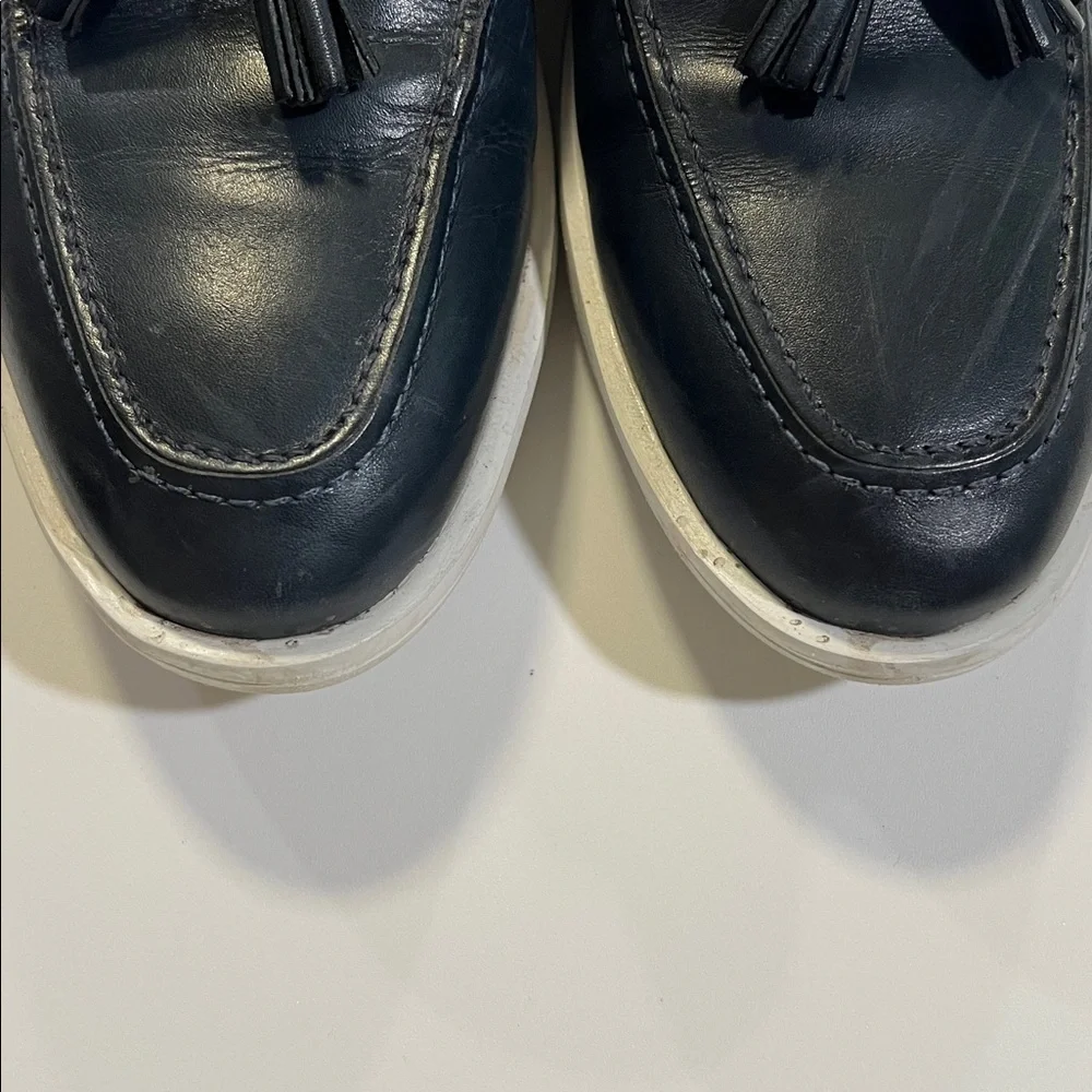 Marc Joseph - 8, Navy‎ Leather Loafers with Tassels